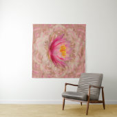 Lotus in Mandala Waterverf Gold en pastelroze Wandkleed (In Situ (horizontaal))