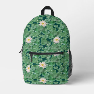 Lotus Lagoon patroon - De witte Lotus Bedrukte Rugzak