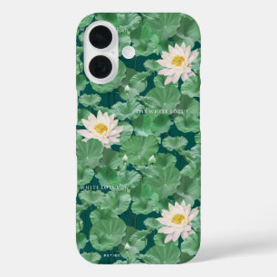 Lotus Lagoon patroon - De witte Lotus iPhone 16 Hoesje