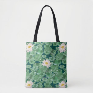 Lotus Lagoon patroon - De witte Lotus Draagtas