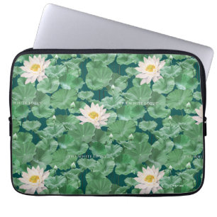Lotus Lagoon patroon - De witte Lotus Laptop Sleeve