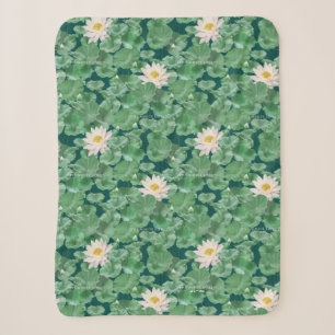 Lotus Lagoon patroon - De witte Lotus Sherpa Deken