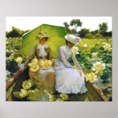 Lotus Lilies Charles Curran Affiche du paysage (Devant)