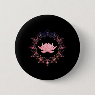 Lotus Mandala Cirkel Spirituele Yoga Ronde Button 5,7 Cm
