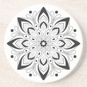 Lotus Mandala Design Dessous de verre en grès