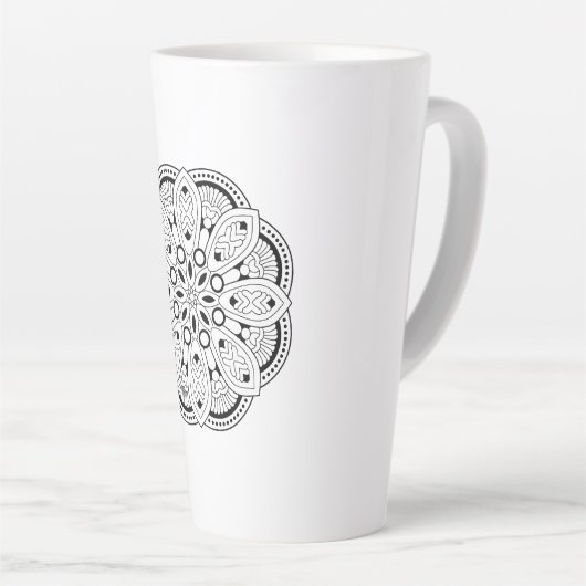 Lotus Mandala Design Latte Mok (Rechterhoek)