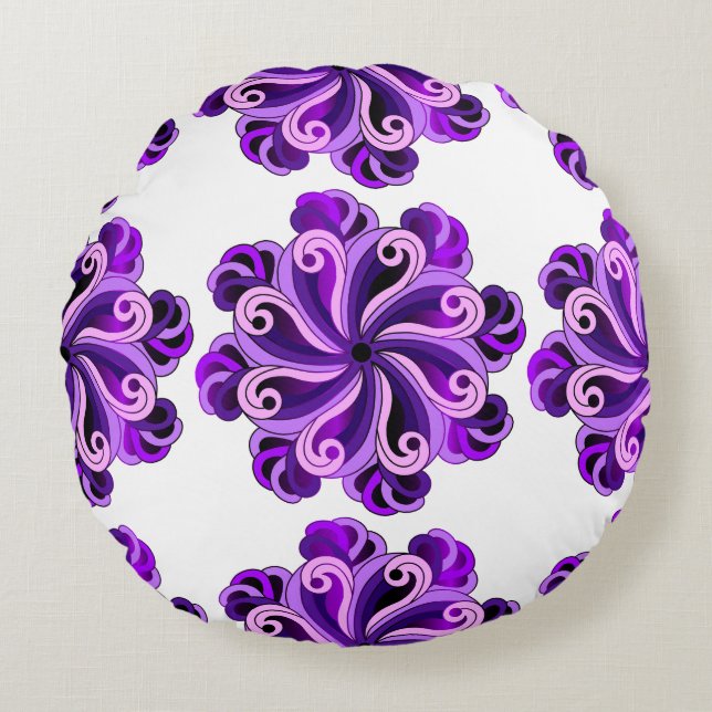 Lotus Mandala Design Rond Kussen (Voorkant)