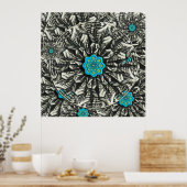 Lotus Mandala Fractal Poster (Keuken)