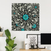 Lotus Mandala Fractal Poster (Thuiskantoor)