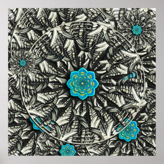 Lotus Mandala Fractal Poster (Voorkant)