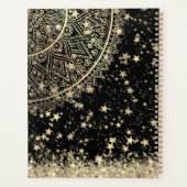 Lotus Mandala Glitter Gouden Sterren Gepersonalise Planner (Achterkant)