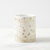 Lotus Mandala Gold Stars Glitter gepersonaliseerd Koffiemok (Center)