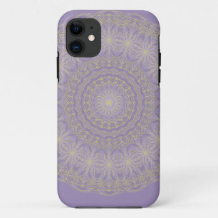 Lotus Mandala in Lila en goud iPhone 11 Hoesje