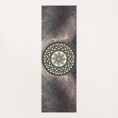Lotus Mandala op Shimmery Silver en Black Yogamat (Achterkant)