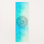 Lotus Mandala over de gespikkelde Turquoise Mat (Voorkant)