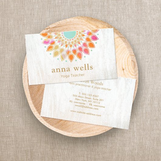 Lotus Mandala Yoga Carte de visite enseignant