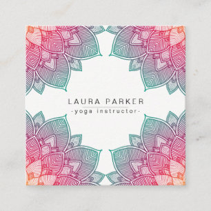 Lotus Mandala Yoga Instructor Meditation Holistic Vierkante Visitekaartje