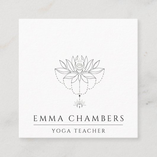 Lotus Meditatie Leraar Vierkante Visitekaartje (Voorkant)