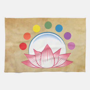 Lotus met chakra theedoek