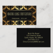 Lotus Motif noir et or Carte de visite moderne (Devant / Derrière)