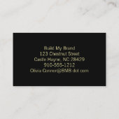 Lotus Motif noir et or Carte de visite moderne (Dos)