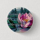 Lotus Nam Myoho Renge Kyo Buddhist Pin Button (Voorkant)
