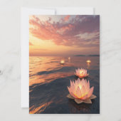 Lotus Oceaan Zonsondergang Pensioenfeest Kaart (Achterkant)