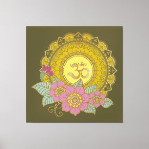 Lotus of the OM - Wrapped Canvas Afdruk