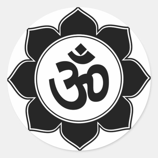 Lotus Om Design Ronde Sticker (Voorkant)