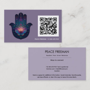 Lotus Ontwaken Hamsa Hand Ontwerp Visitekaartje