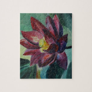Lotus Painting Flower Puzzle photo avec boîte cade