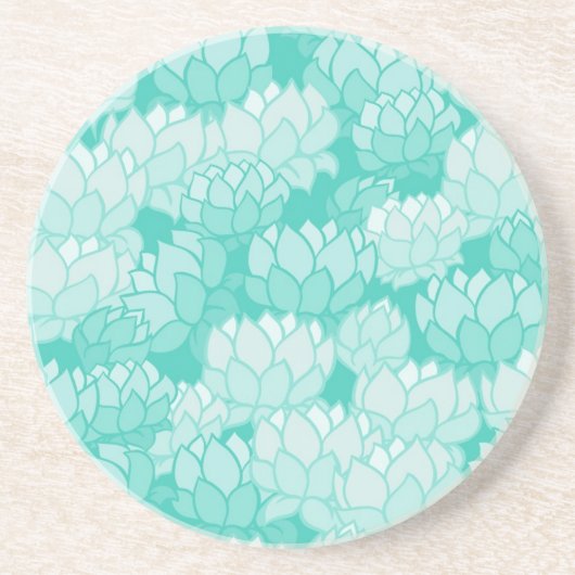 Lotus patroon 2 zandsteen onderzetter (Voorkant)