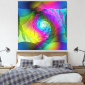 Lotus Pattern Glass Art 2A Canvas Afdruk (Insitu (Slaapkamer))