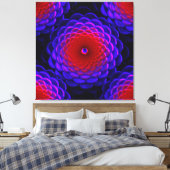 Lotus Pattern Glass Art 3B Canvas Afdruk (Insitu (Slaapkamer))