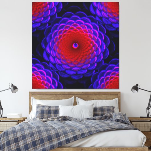 Lotus Pattern Glass Art 3B Canvas Afdruk (Insitu (Slaapkamer))