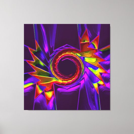 Lotus Pattern Glass Art 4 Canvas Afdruk (Voorkant)