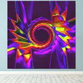 Lotus Pattern Glass Art 4 Canvas Afdruk (Insitu (Houten vloer))