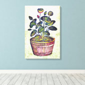 Lotus Plant Canvas Afdruk (Insitu (Houten vloer))