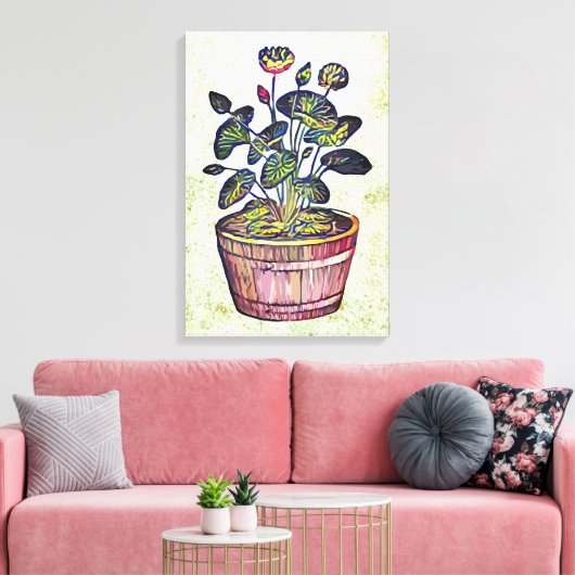 Lotus Plant Canvas Afdruk (Insitu (Woonkamer))