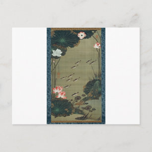 Lotus Pond en vis van Ito Jakuchu Briefkaart