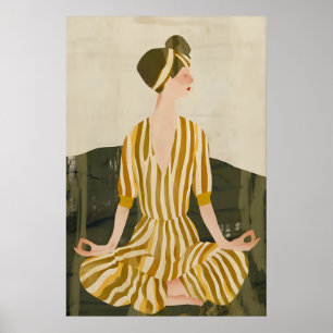 Lotus Pose Poster - Meditatief Printbare voor Haar