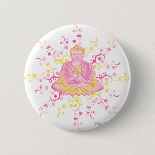 Lotus pose ronde button 5,7 cm (Voorkant)