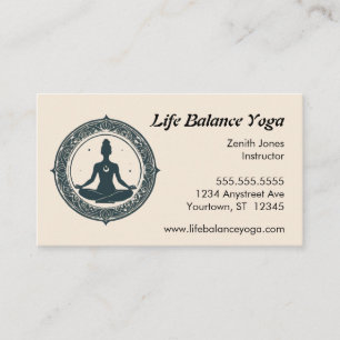 Lotus positie in Mandala Yoga Docent Visitekaartje