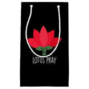 Lotus Pray Funny Plant Pun Dark BG Klein Cadeauzakje