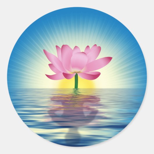 Lotus Reflection Ronde Sticker (Voorkant)