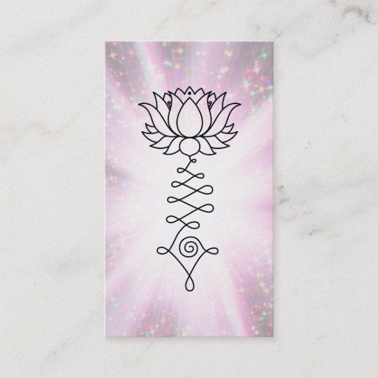 *~* Lotus Reiki Energy Healing Sparkle Rays Visitekaartje (Voorkant)