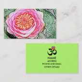 Lotus rose - Cartes de visite de yoga (Devant / Derrière)