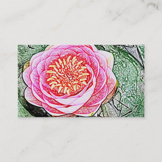Lotus rose - Cartes de visite de yoga (Devant)