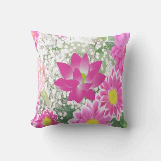 Lotus rose Coussin doux (Recto)