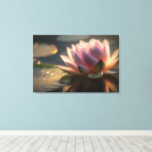 Lotus rose dans la toile légère du matin (Insitu (Plancher de Bois))